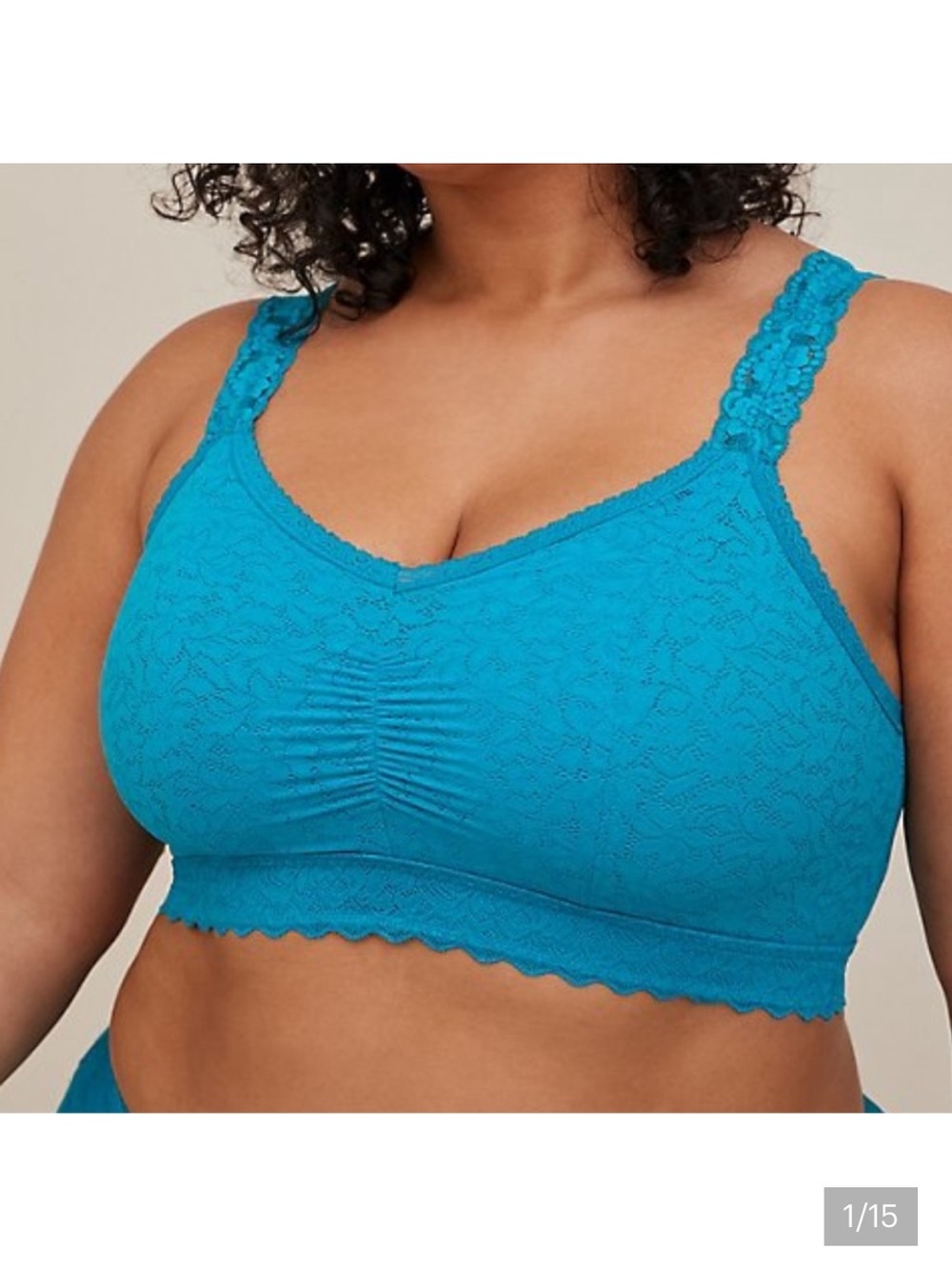 Torrid blue lace bralette 4 way stretch NWT 1X 14/16 plus size wireless